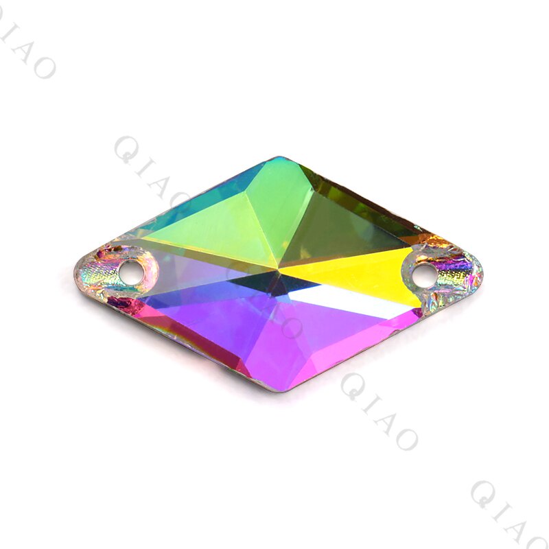 Set 50 Mặt Thủy Tinh Trong Suốt Đính Đá Pha Lê AB / Champagne Kích Thước 11x19mm May Vá Quần Áo Cưới