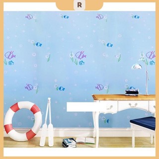 Decal dán tường cá xanh dương khổ 45cm (giá bán 1m)