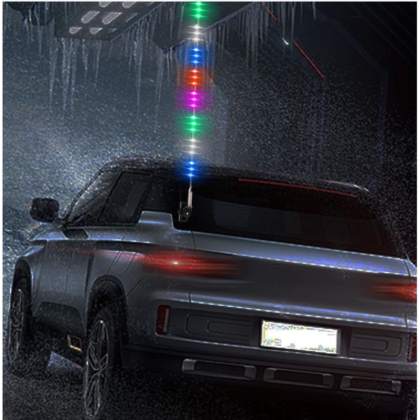 1 Ăng Ten Đèn LED RGB 24V Nhiều Màu Sắc Cảnh Báo Cho Xe Hơi Xe Tải