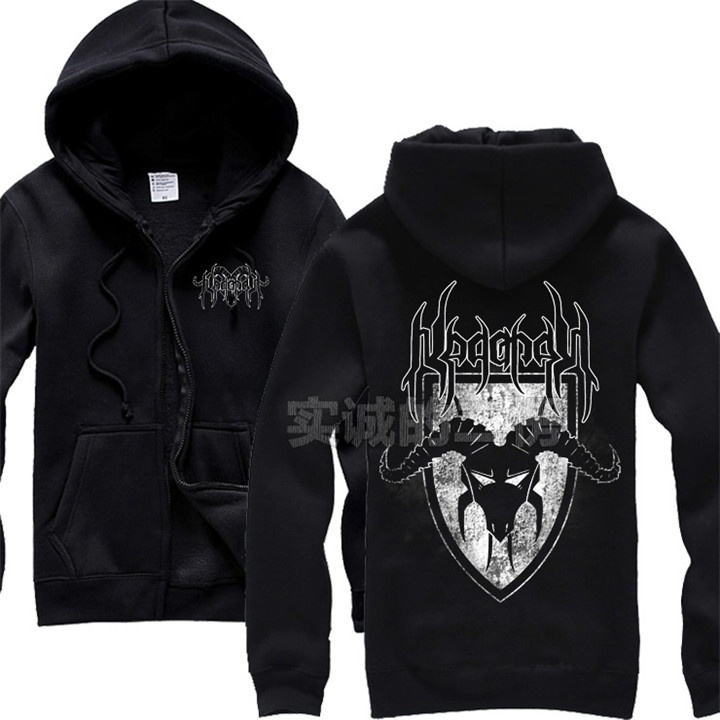 Áo Khoác Hoodie 4 Thiết Kế Khóa Kéo Kim Loại Nặng Mẫu Negator Rock Dê Đầu Lâu Daniela Đèn Chùm