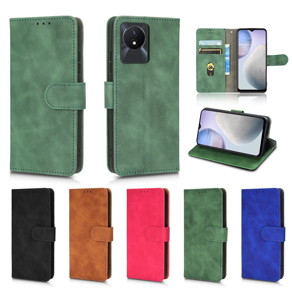 Bao Nắp Gập Chất Giả Da Có Ngăn Đựng Thẻ Nhiều Mẫu Mã Cho Điện Thoại Vivo Y02 VivoY02 4G V2213 Y02s Y 02 S 02Y 02S 2022
