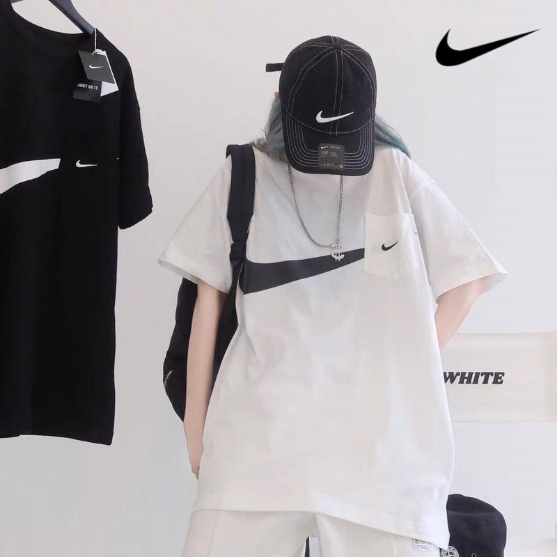 Áo Thun Thể Thao Nike100% Swoosh Thêu Logo Đơn Giản Thời Trang Cho Nam Và Nữ