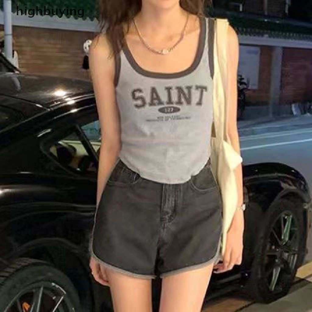 Hbvn Belle Áo Thể Thao Không Tay In Chữ Ngọt Ngào Thời Trang Mùa Hè Hàn Quốc Giản Dị Dành Cho Nữ Mod