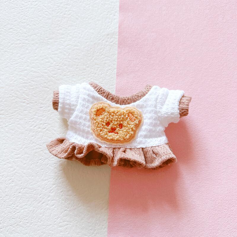 Váy Cotton Dệt Kim Màu Trắng / Nâu 20cm Xinh Xắn Cho Búp Bê