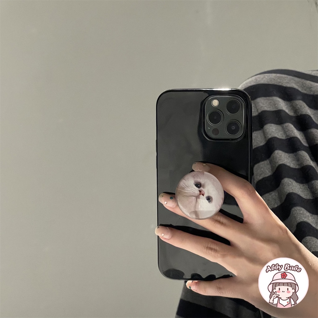 Ốp Điện Thoại TPU Mềm Chống Sốc Có Giá Đỡ Hình Mèo Ba Tư Đơn Giản Cho IPhone 14 Pro Max 13 12 11 Pro Max