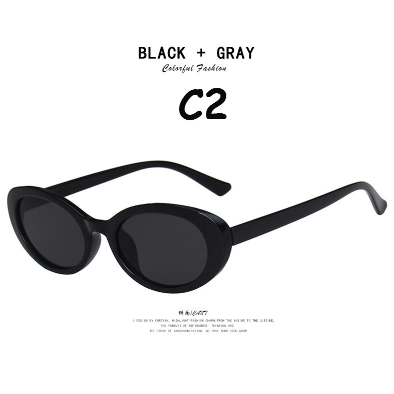 Kính Mát Gọng oval Phong Cách retro Thanh Lịch