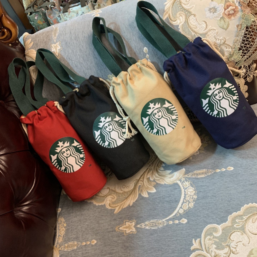 1 Túi Đựng Ly Nước Starbucks Dây Rút Kích Thước 27 * 11cm