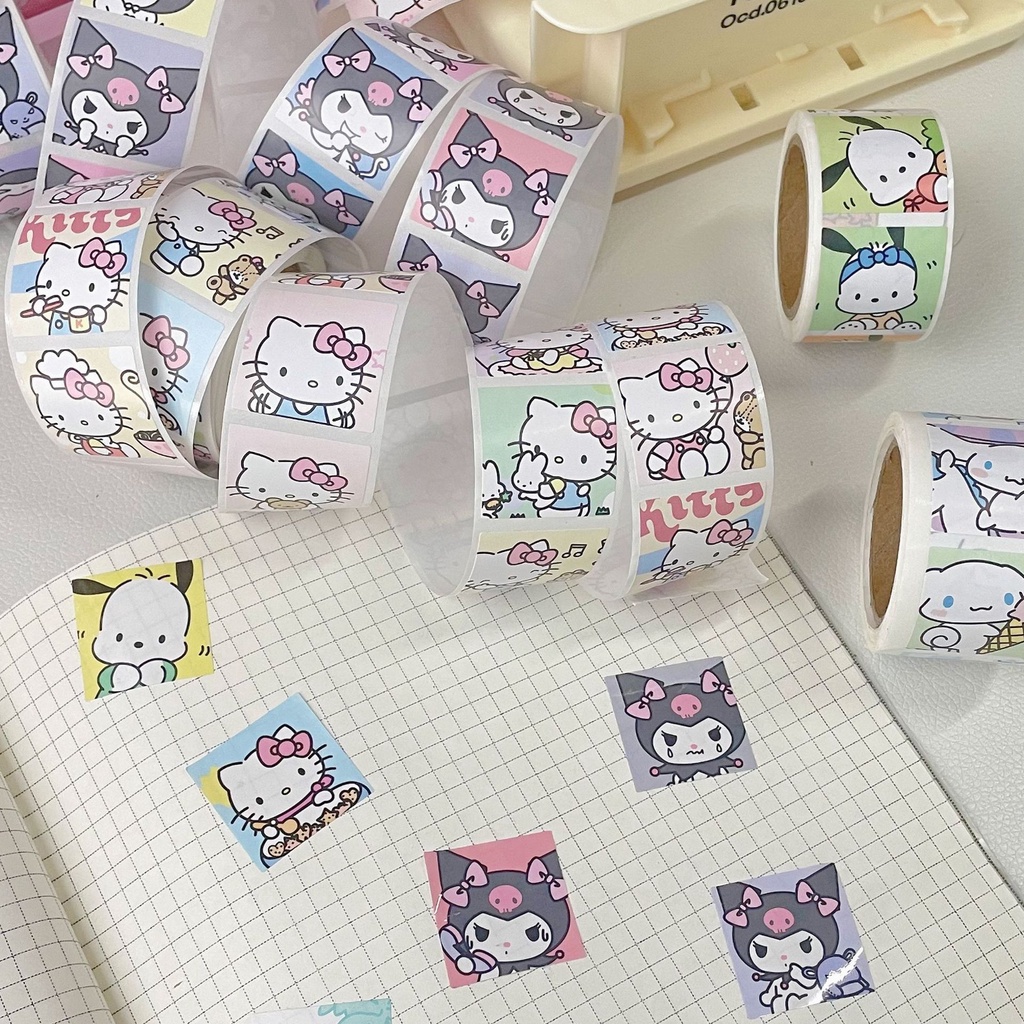 SANRIO Set 200 Sticker Hoạt Hình Cinnamoroll Kuromi Pochacco Dán Trang Trí