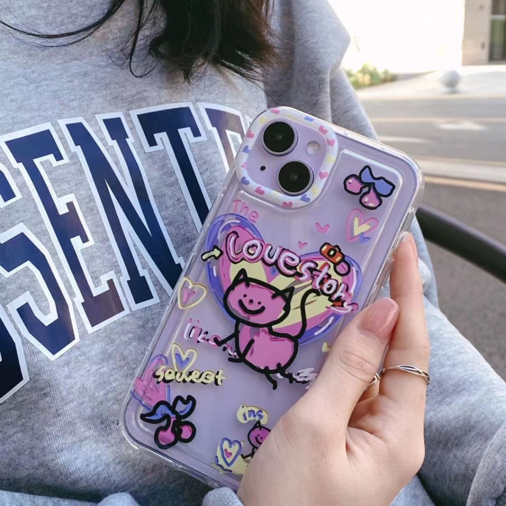 ✅Ốp Điện Thoại Mềm Trong Suốt In Hình Mèo Cho iPhone 14Pro 14 / 13promax 12 / 11 xr xs WO9F