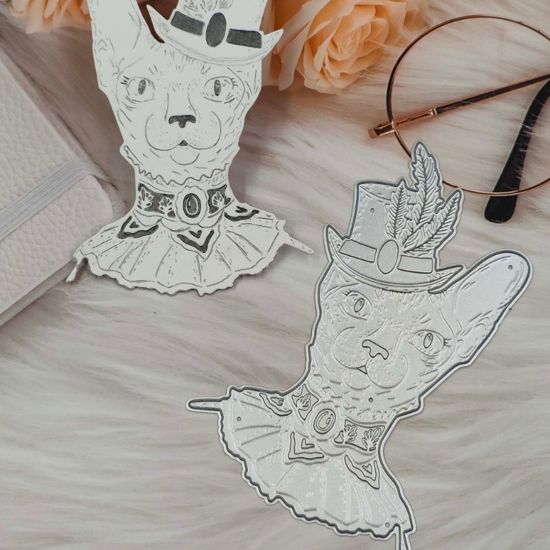 Khuôn Cắt Giấy Kim Loại Hình Mèo Siêu Nữ Tính