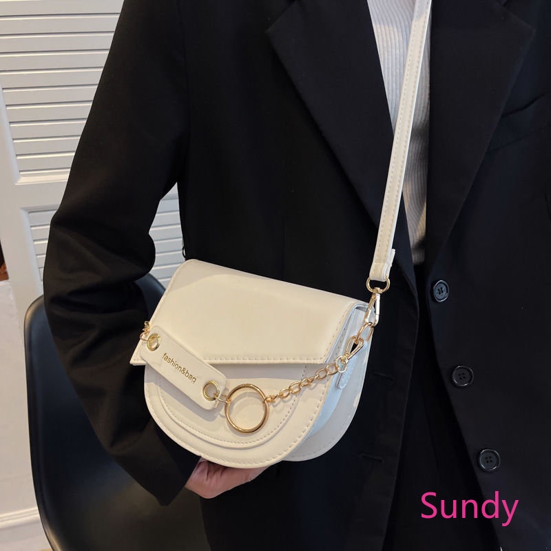 Túi Xách Đeo Chéo Phối Dây Xích Thời Trang Mùa Xuân Dành Cho Nữ