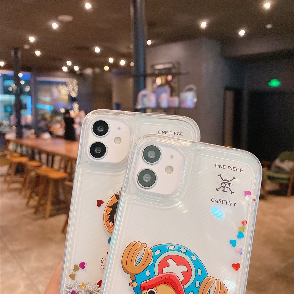 Ốp Điện Thoại Kim Tuyến Nước In Hoạt Hình One Piece Cho IPhone 14 Pro Max / 14 Plus / 13 Pro Max / 12 Pro Max / 11 Pro Max / XS Max