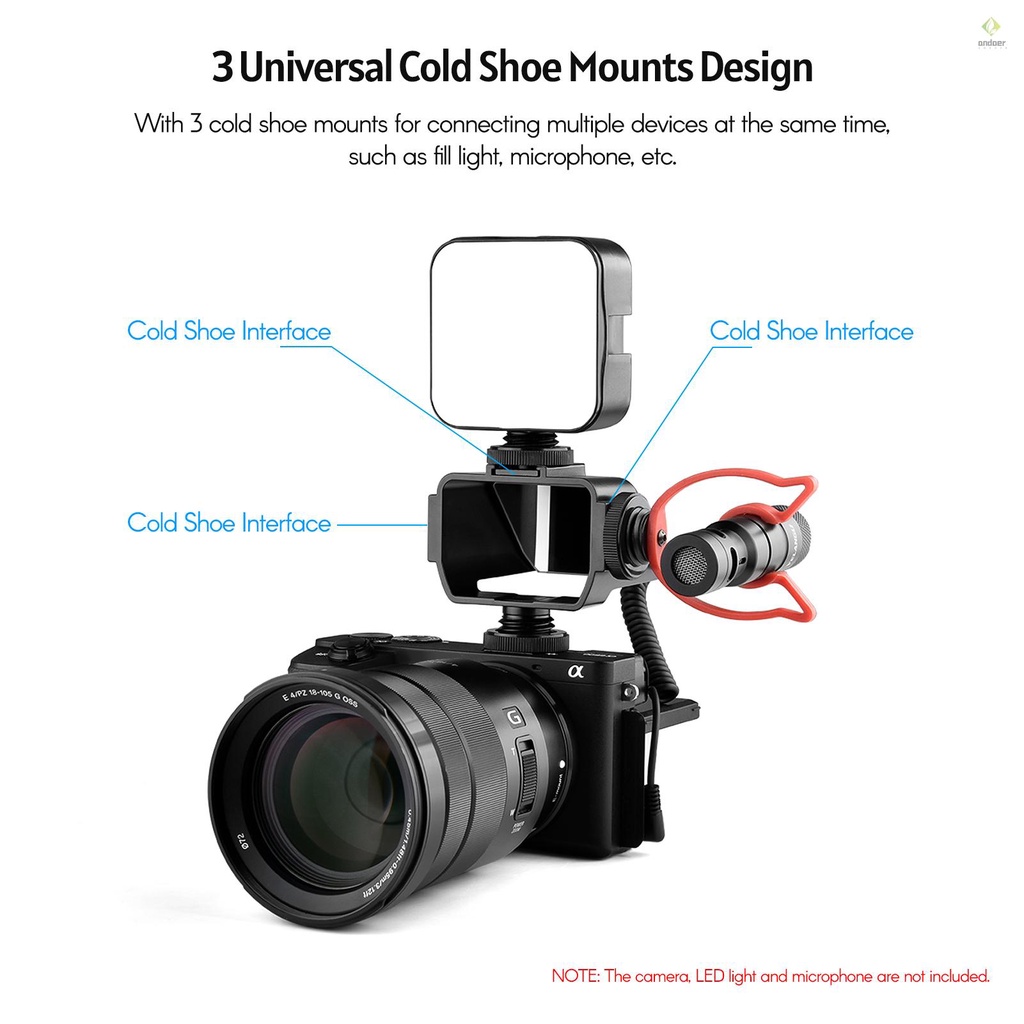 Màn Hình Lật Với 3 Giá Đỡ Micro Mini Thông Dụng Cho Máy Ảnh Andoer
