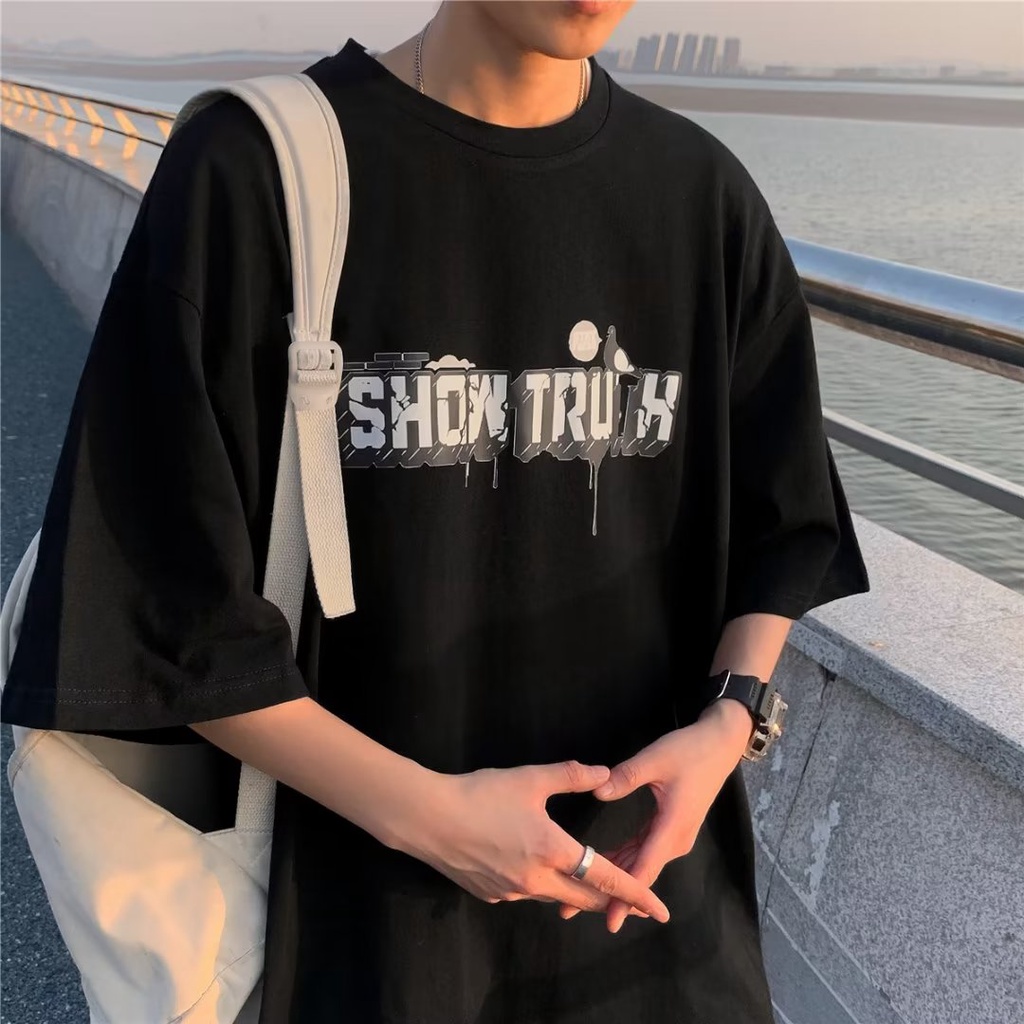 （size M-8XL）Áo Thun Mùa Hè Dáng Suông Tay Cộc Phong Cách hip hop In Họa Tiết Có Kích Bằng Vải Mềm Cho Nam