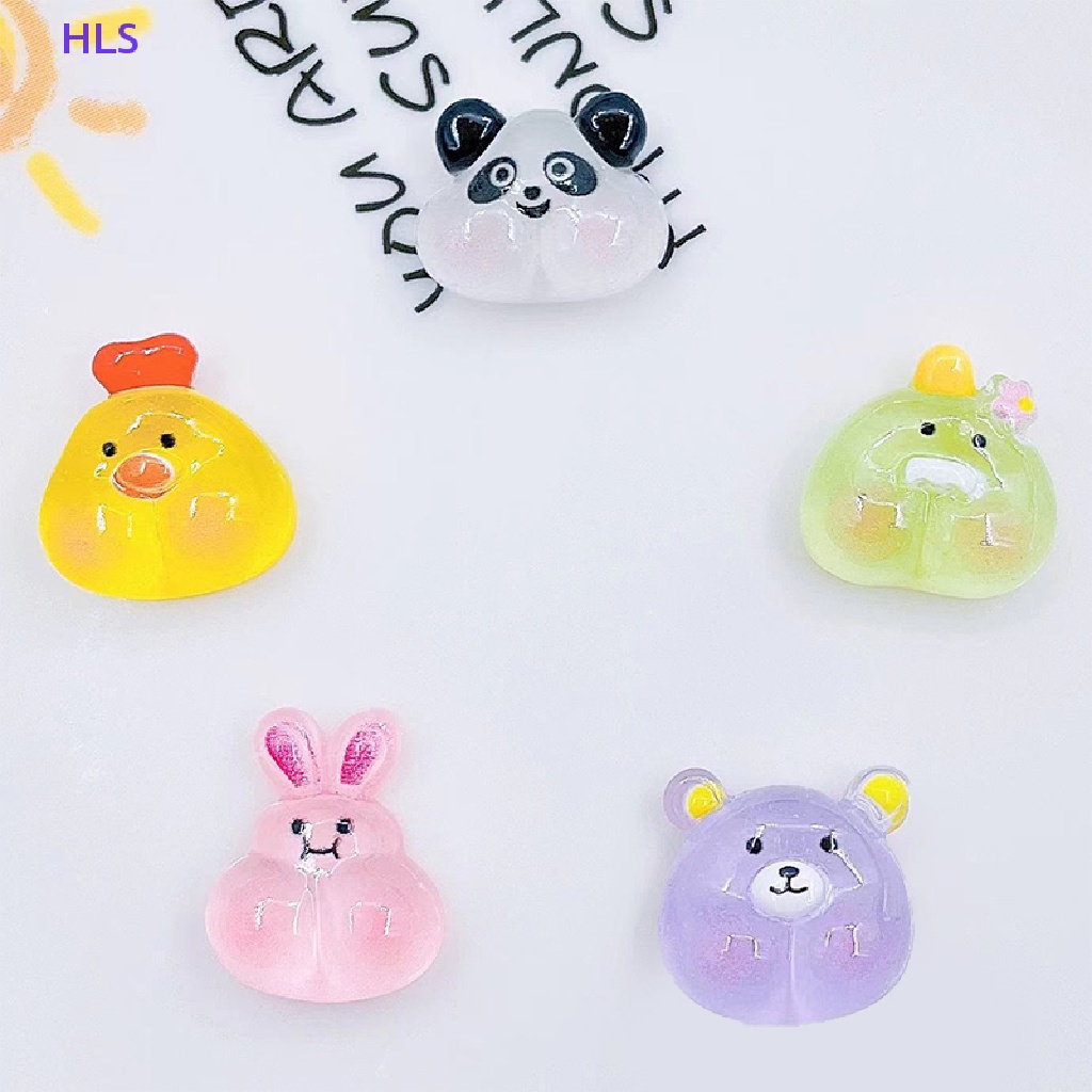 Set 10 Kẹp Tóc Hình Động Vật Mini Bằng Nhựa Trong Suốt DIY Cho Bé