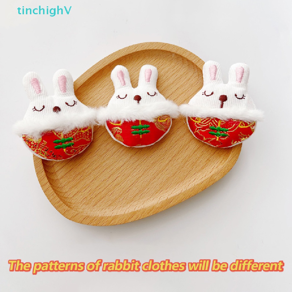 Huy Hiệu Cài Áo Hình Thỏ / Sư Tử Hoạt Hình Phủ Lông Nhung Phong Cách Trung Hoa