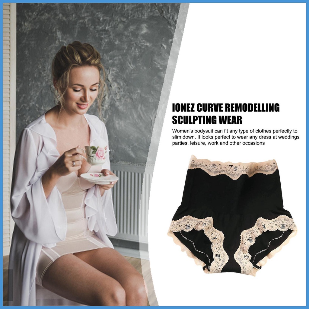 Quần Lót Ren Lưng Cao Định Hình Toàn Thân Mềm Mại Co Giãn