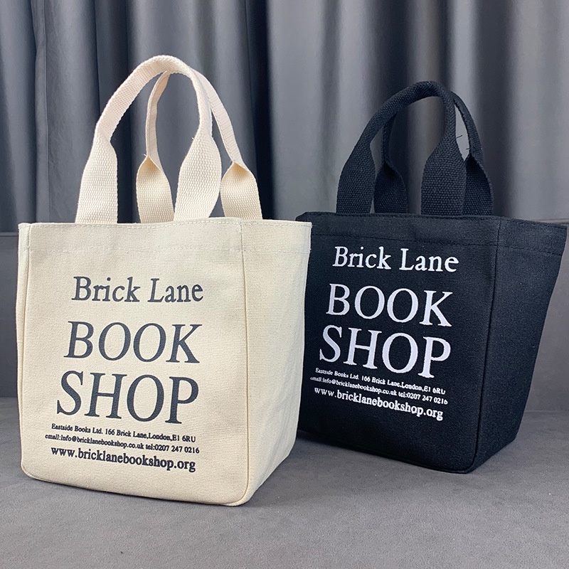 Túi size lớn/ nhỏ đựng hộp cơm trưa bằng vải canvas nhiều màu sắc tiện dụng cho nữ TTF642