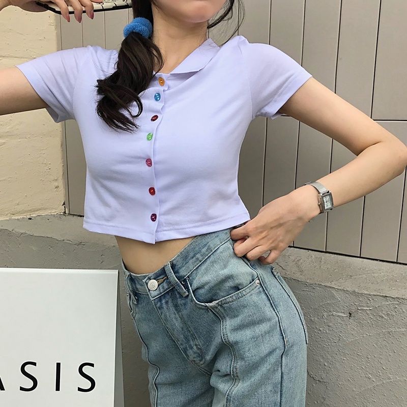 Áo thun NRVP tay ngắn in họa tiết phong cách Hàn Quốc thời trang cho nữ