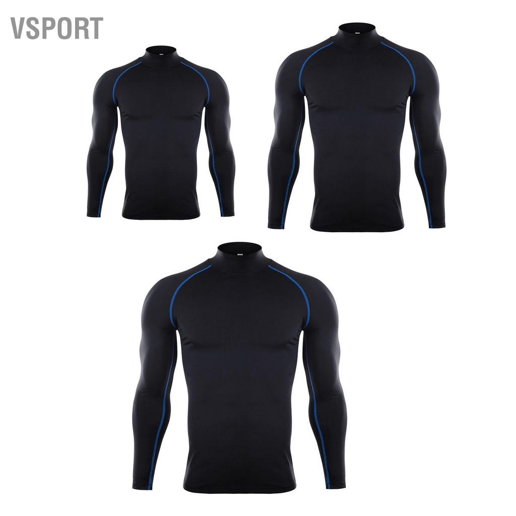 Men's High Elastic Compression Shirts Long Sleeves Sports Top for Athletic Workout Shirt
