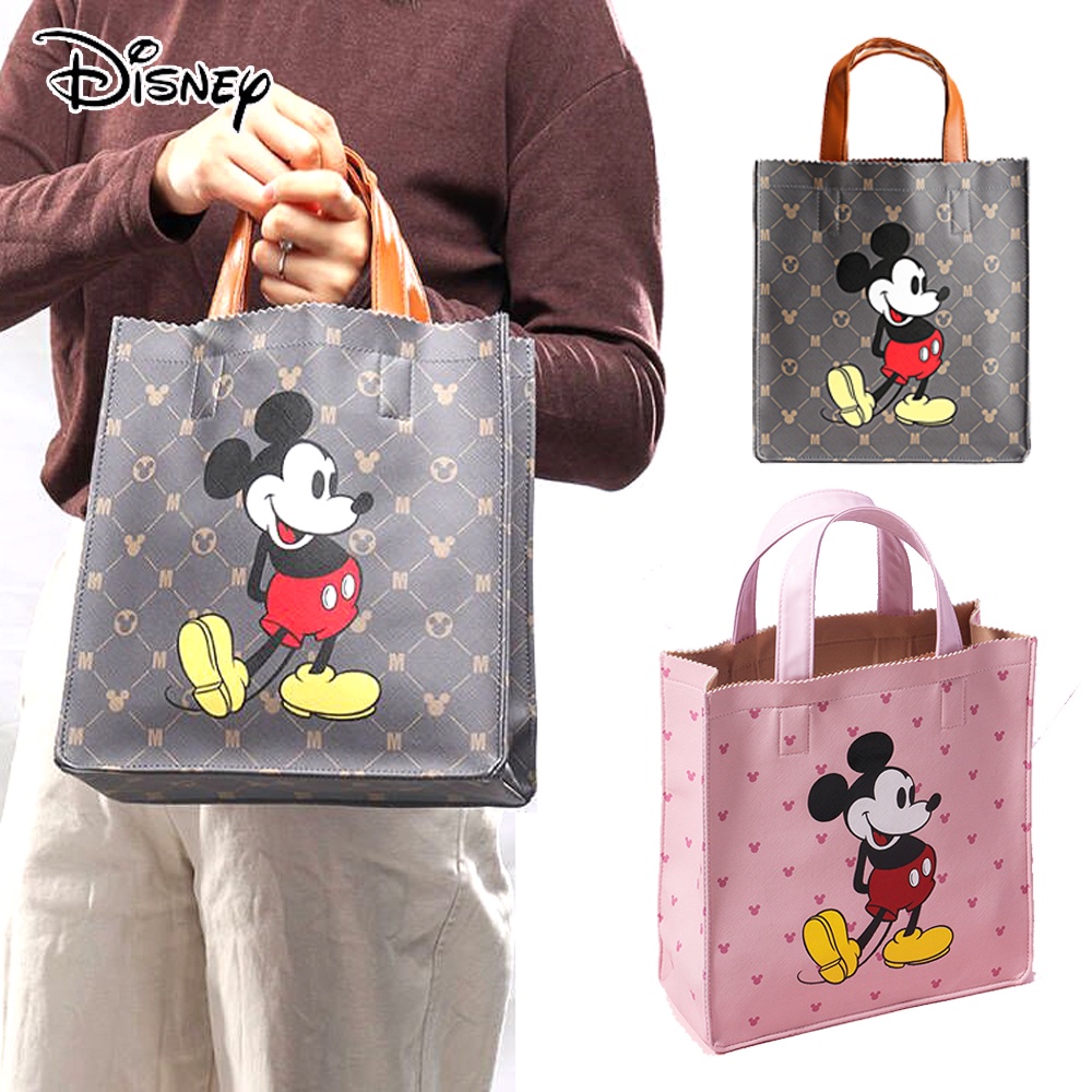 Túi Xách Da PVC Chống Thấm Nước In Hình Chuột Mickey Disney Dễ Thương