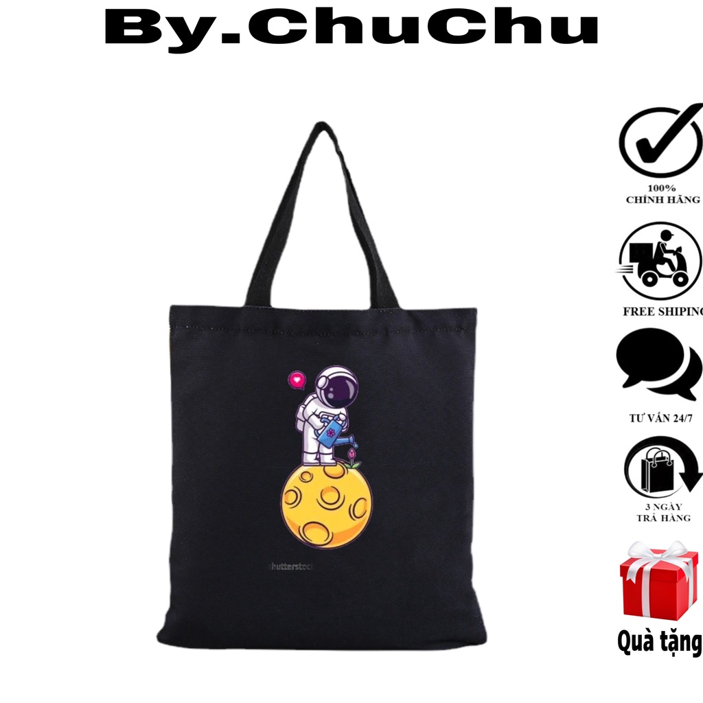 Túi Tote Vải Canvas Đi Học Phi Hành Gia Style Ulzzang Hàn Quốc  MTT0333