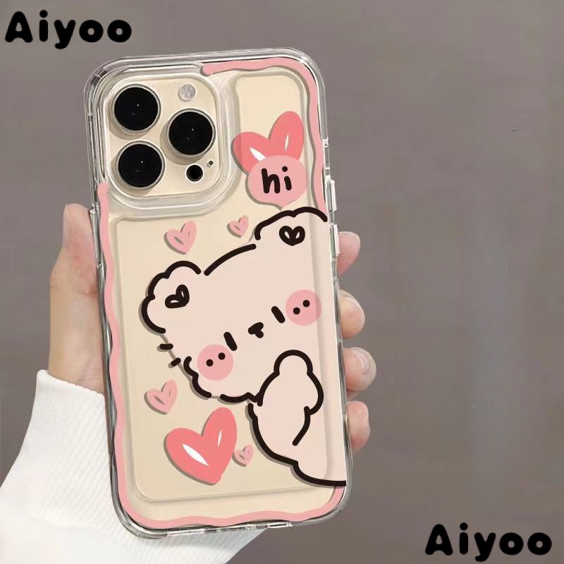 ✅Ốp Điện Thoại Mềm Trong Suốt In Hình Gấu Hoạt Hình Cho iPhone 14 / 13promax 12 / 11 xr / xs 7 / 8plus UMD3