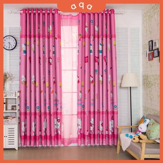 Rèm khoen lỗ 4.5cm, khoen ri đô 3.4cm, dán tường mẫu KITTY HELLO DỄ THƯƠNG nhiều size