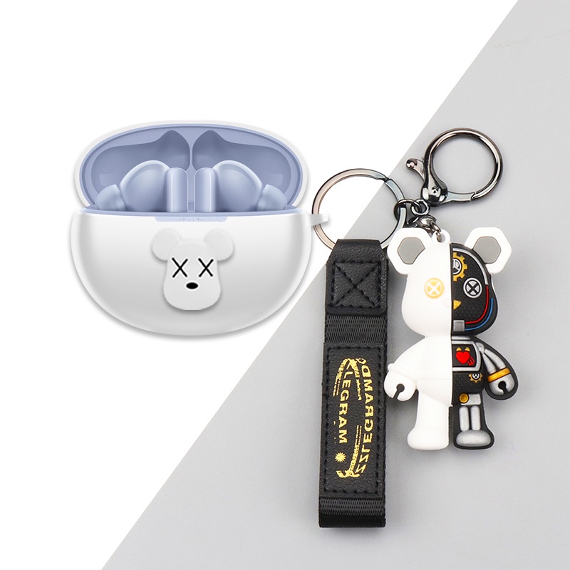 Huawei FreeBuds 5i Case Creative Kaws Cartoon Violent Bear Keychain Pendant Huawei FreeBuds 5i Silicone Soft Case Protective Cover Shockproof Case Protective Cover Cute Briquette Crayon Pendant Huawei FreeBuds 5i Cover Soft Case