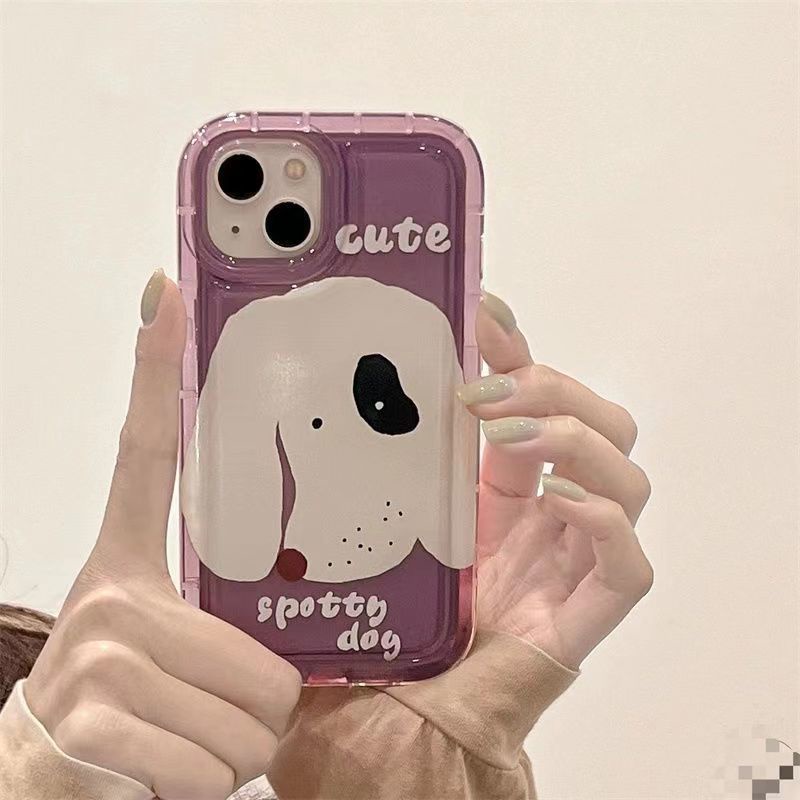 ✅Ốp Điện Thoại Túi Khí Mềm Hình Chú Cún Màu Tím Đậm Kiểu Mới UAU3 Cho iPhone14 13promax 11 12