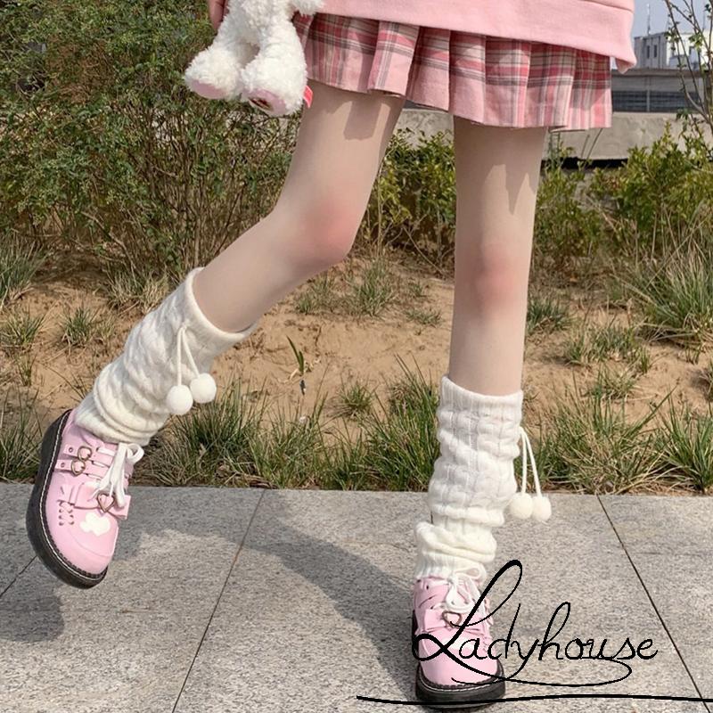 Ldd- Tất Ống Chân Dệt Kim Giữ Ấm Chân Co Giãn Màu Trơn Họa Tiết Kẻ Sọc Đơn Giản Bảo Vệ Chân Kiểu Thường Ngày Dành Cho Bạn Nữ LDD