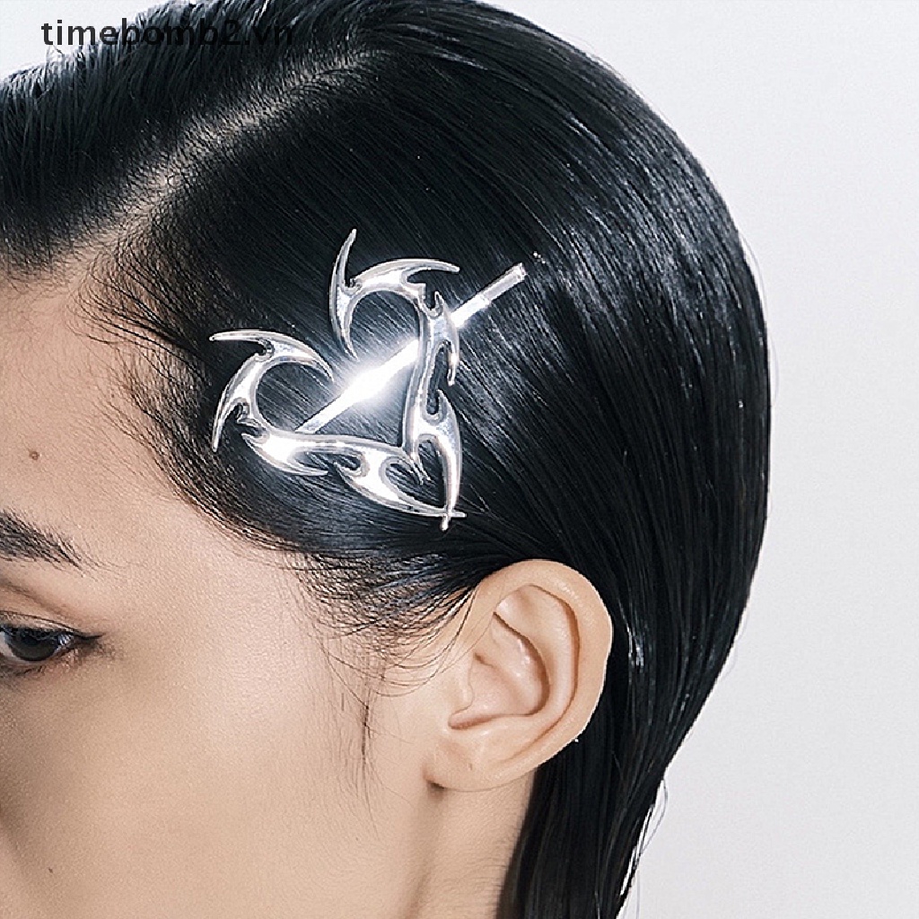 { # Mới Kẹp Tóc Kim Loại Hình Trái Tim Phong Cách Hip Hop