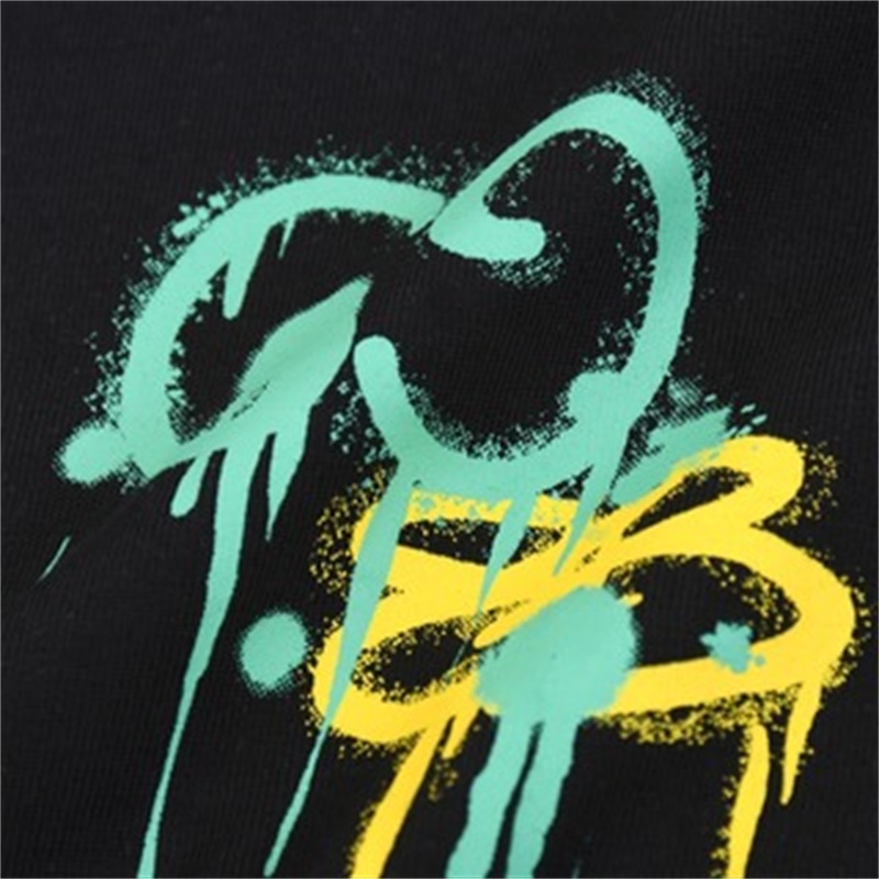 Bal-nia- Áo Thun Dáng Rộng In LOGO Trước Và Sau Màu Đơn Giản Thời Trang Cổ Điển Phiên Bản Giới Hạn Hình Thỏ Cho Nam Và Nữ Phiên Bản Giới Hạn Ktfgjgcj