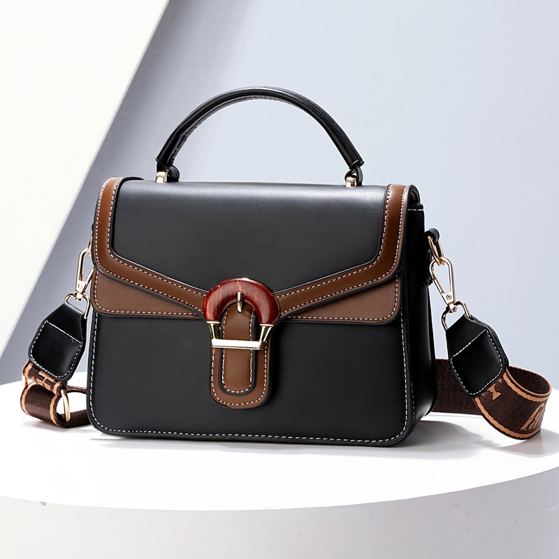 Túi Đeo Chéo Hình Vuông Cỡ Nhỏ Màu Tương Phản Thời Trang Cao Cấp Cho Nữ