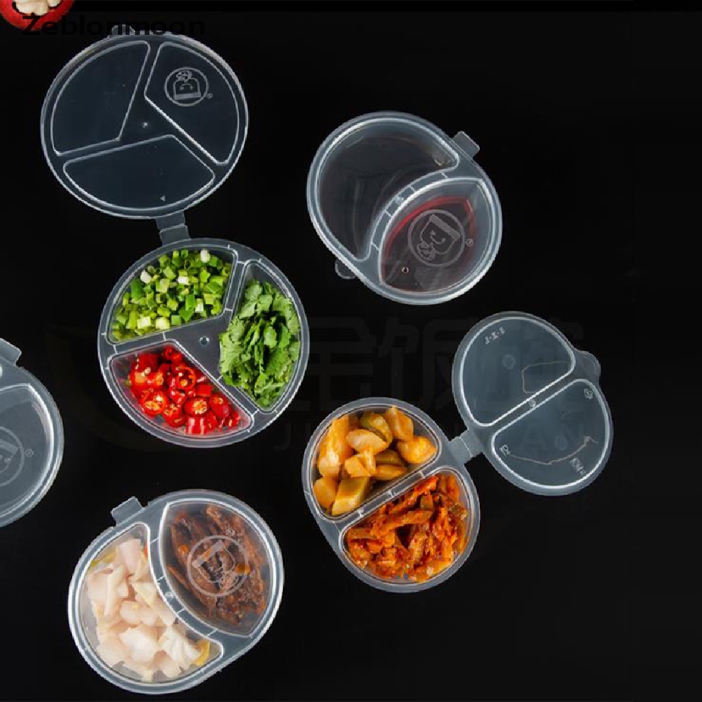 Set 10 Cốc Nhựa Đựng Nước Sốt / Thực Phẩm Có Nắp Dùng Một Lần