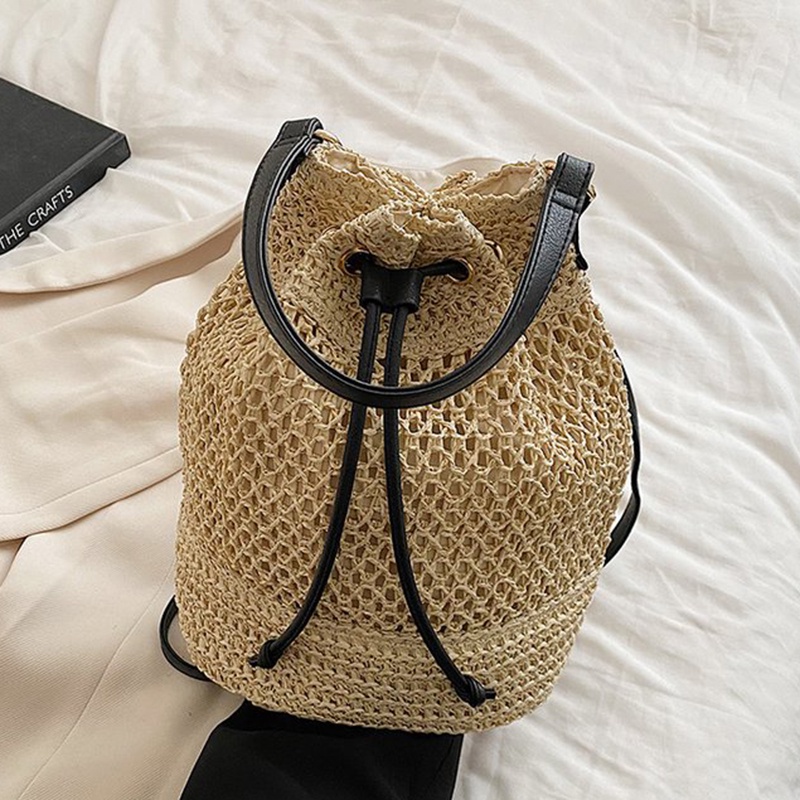 Túi Đeo Chéo Vai Dây Rút Bằng Vải Dệt Thời Trang Dành Cho Nữ