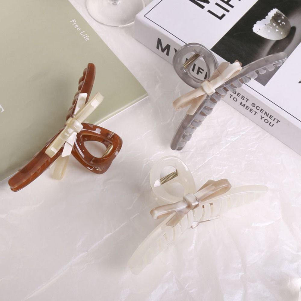 Kẹp Tóc Hình Nơ / Cá Mập Axit Acetic Thời Trang Thanh Lịch Cho Nữ