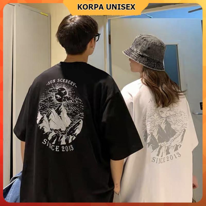 [ Ảnh Thật ] Áo thun tay lỡ form rộng in hình ngọn núi SUN SCENERY 2 - phông ulzzang oversize unisex nam nữ