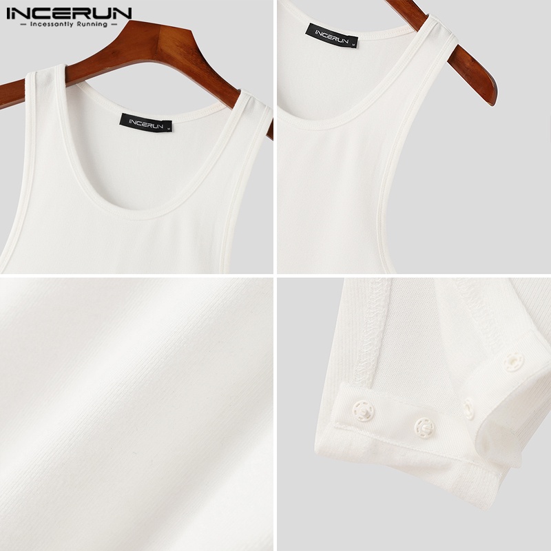 Áo INCERUN không tay màu trơn đơn giản thời trang dành cho nam | BigBuy360 - bigbuy360.vn