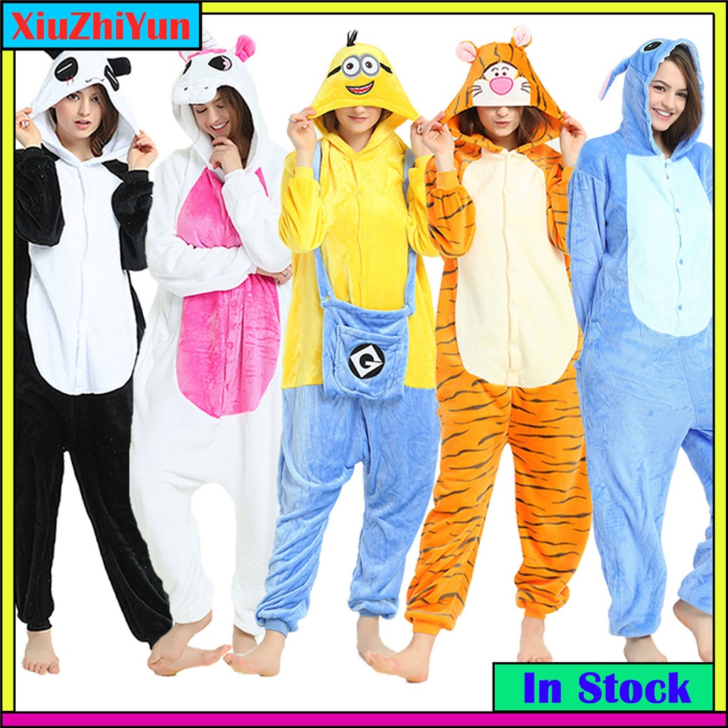 Bộ Đồ Ngủ Liền Thân Kigurumi Pikachu Khủng Long Hoạt Hình Dễ Thương Thời Trang Thu Đông Cho Nam Và Nữ
