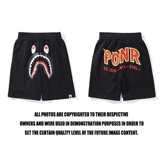 Bape quần short họa tiết đầu cá mập thời trang đường phố mới nhất hiệu ponr8676
