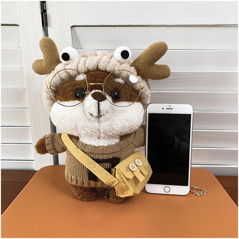 Túi đeo chéo TENDER AFTERNOONS kiểu dáng búp bê nhồi bông hoạt hình đáng yêu thời trang dành cho nữ