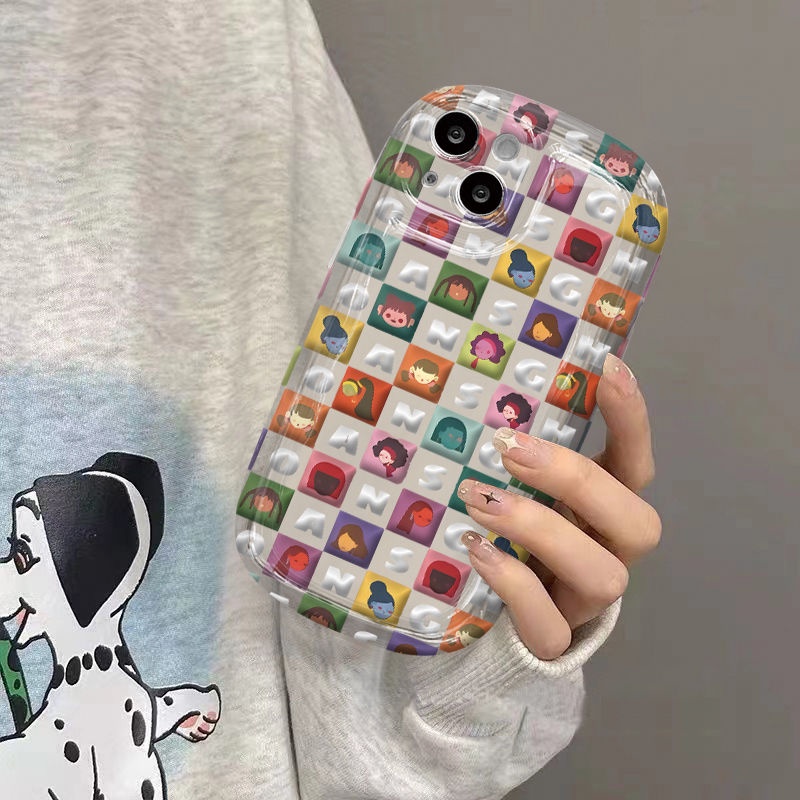 ✅Ốp Điện Thoại Họa Tiết Kẻ Sọc In Chữ Dễ Thương Cho iPhone 11 / 14Promax 13 12 7 / 8In YAE3