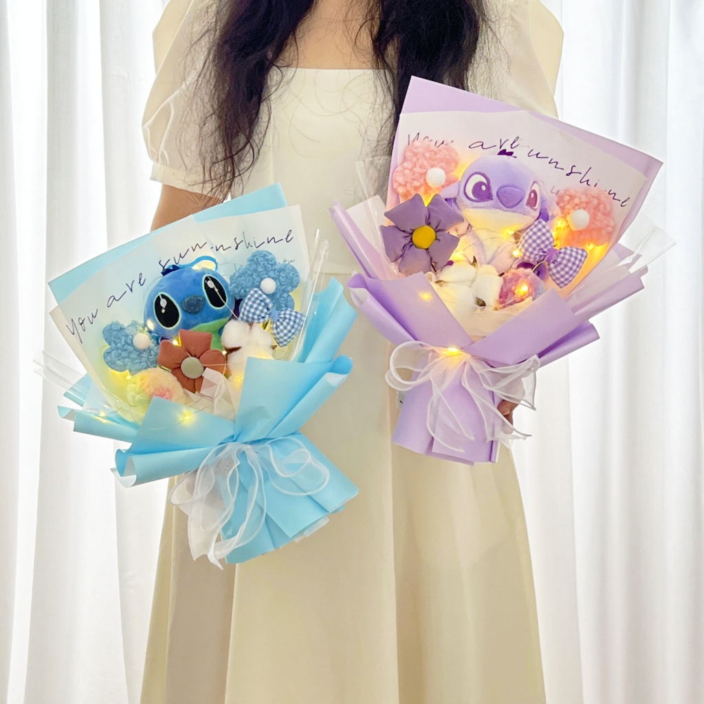Gấu bông Bó Hoa Hình Gấu Dâu Tây Dễ Thương Dùng Làm Quà Tặng Cho Bạn Gái / Bạn Trai gấu dâu