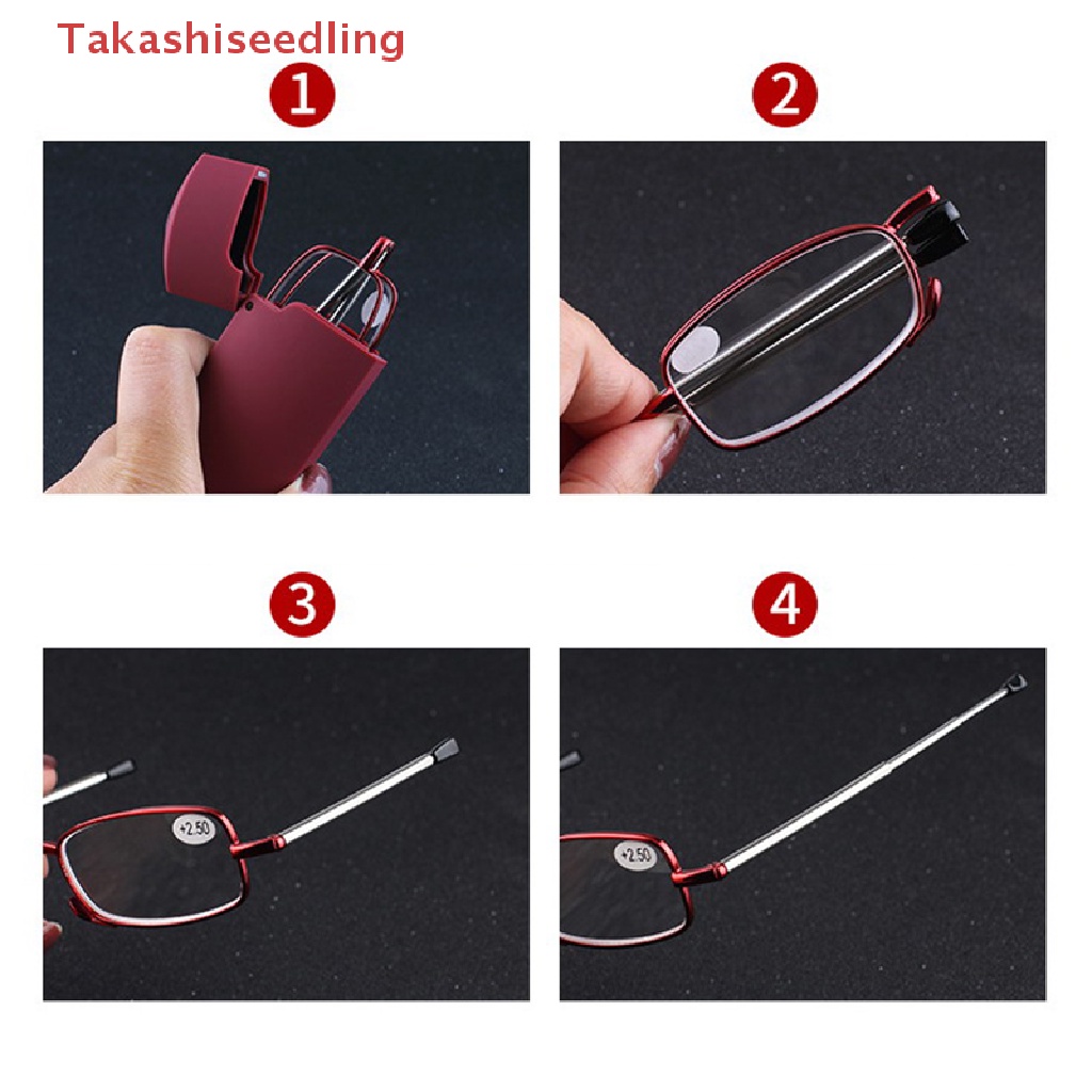 Kính Đọc Sách Chống Ánh Sáng Xanh Có Thể Gấp Gọn Kèm Hộp Đựng Dành Cho Nam Nữ