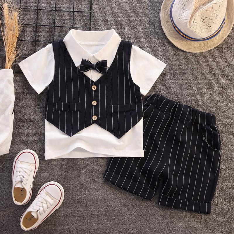 Set đồ công tử bé trai áo sơ mi tay ngắn giả gile kèm quần đùi MINTSCLOSET Mint's Closet 1 2 3 4 5 tuổi - TN3162