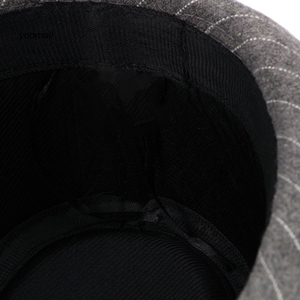 Mũ Fedora Rộng Vành Họa Tiết Kẻ Sọc Thời Trang Thu Đông Cổ Điển