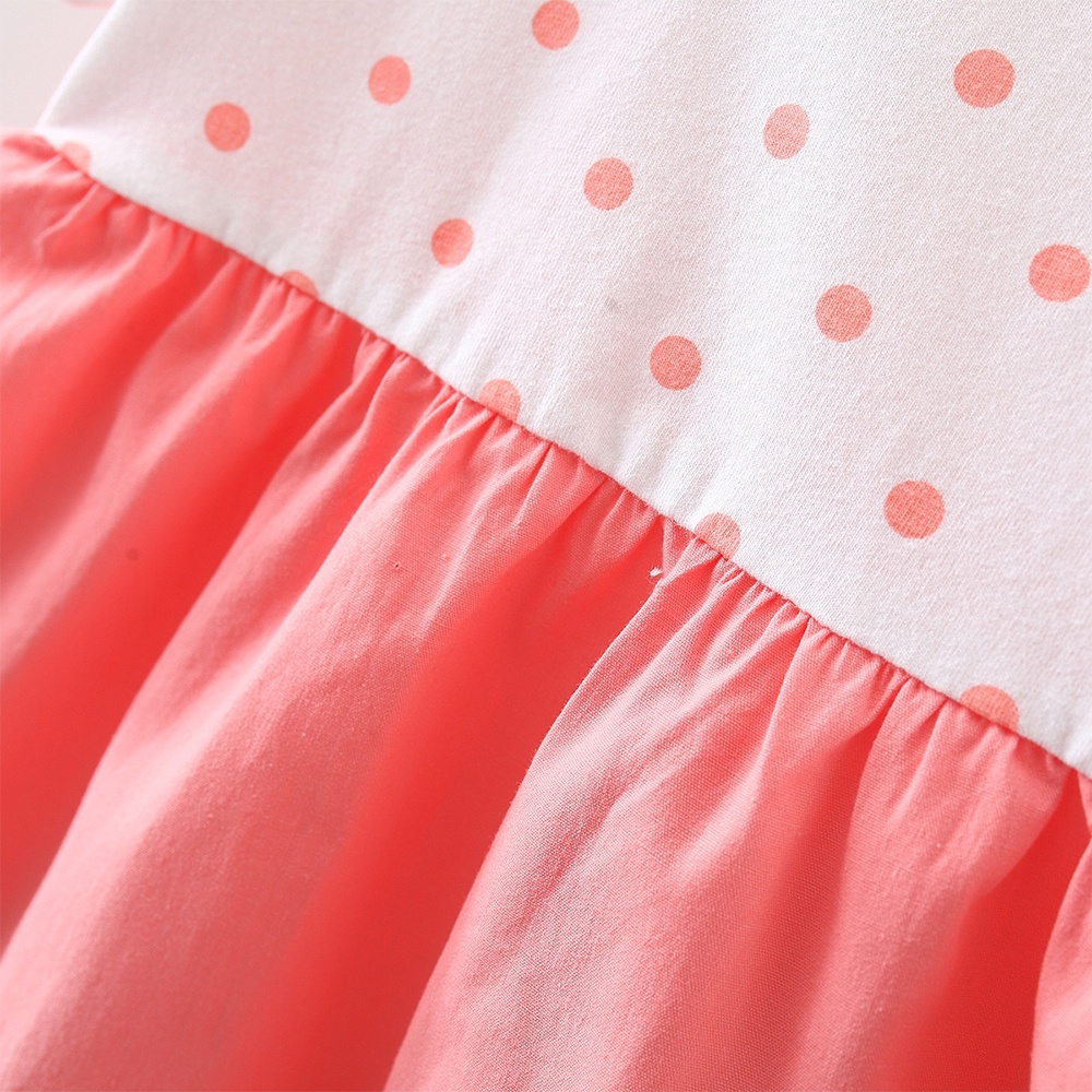 Đầm công chúa BEAR LEADER họa tiết chấm bi đính nơ thời trang mới mùa xuân 2023 cho bé gái 0-3 tuổi