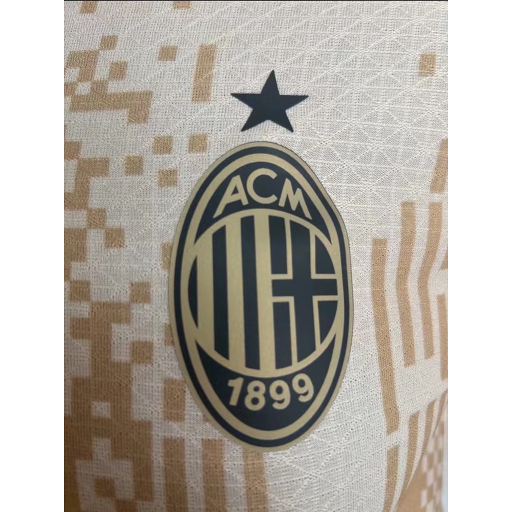 [Phiên Bản Cầu Thủ Bóng Đá Ngắn Tay Màu Vàng Mẫu 2324 new AC Milan Thủ Môn Chất Lượng Cao