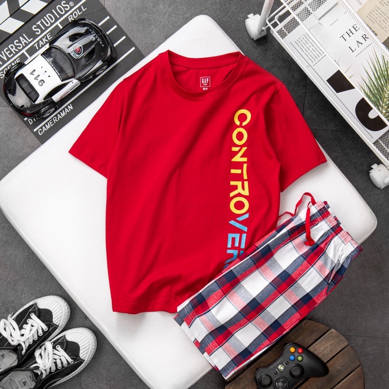 Bộ đồ bé trai quần thô caro áo cotton size đại 23-58kgp